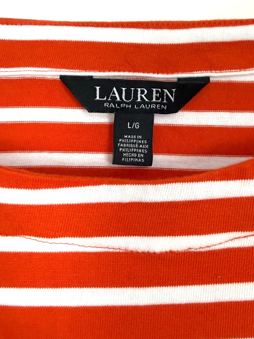 Lauren Ralph Lauren Striped Cotton Jersey Boatneck Top - Picture 3 of 5